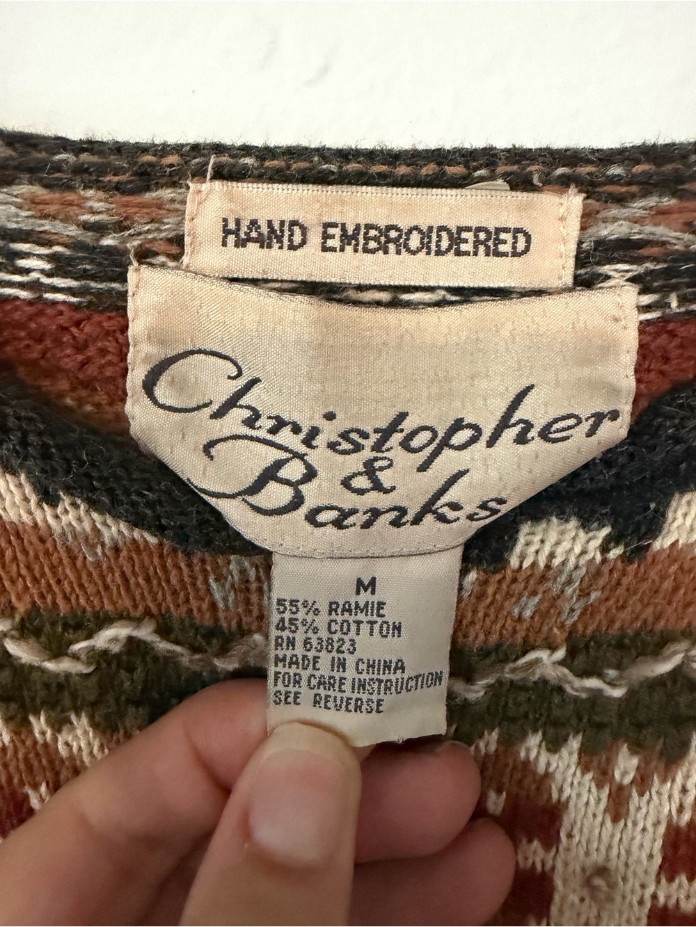 Hand-Knit Cozy Fair Isle Knit Sweater - Picture 3 of 4